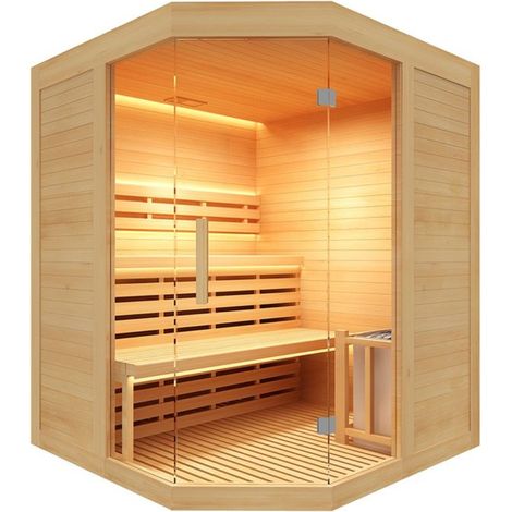 Sauna d'angle traditionnel vapeur SENSE 3 places France Sauna