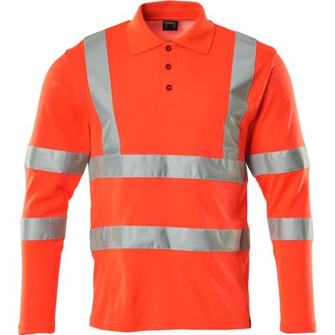 Mascot Warnschutz Polo-Shirt SAFE CLASSIC langarm 18283 Gr. L warnrot