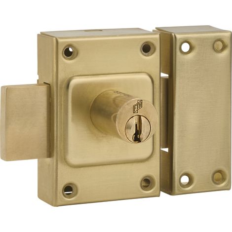 Verrou de porte FTH C60 double entrée, cylindre de 40mm, coffre et pêne laiton, 3 clés crantées - FTH (1/5)
