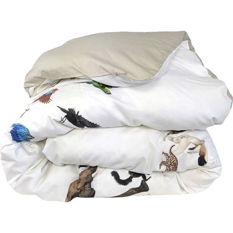 Housse de couette percale de coton NOÉ 140x200 cm (1/5)