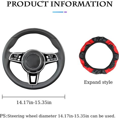 Housse de volant universelle pour voiture, antidérapante, respirante et durable, en cuir microfibre. (1/4)