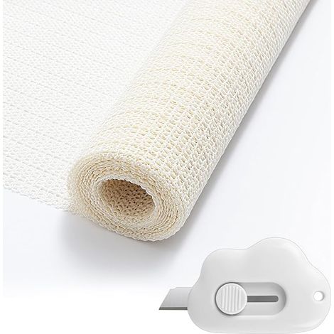70x140 cm Tapis AntidéRapant, PVC Tapis AntidéRapant,GéNéRal Convient Voitures et Tiroirs Cuisine, Tapis Parquet - Blanc (1/5)