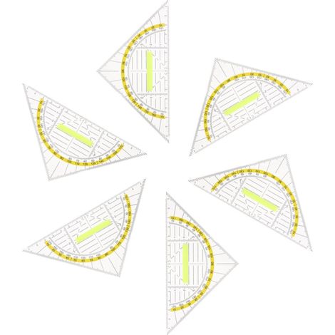 Règles triangulaires, surface lisse et résistante, lot de 6 (1/5)