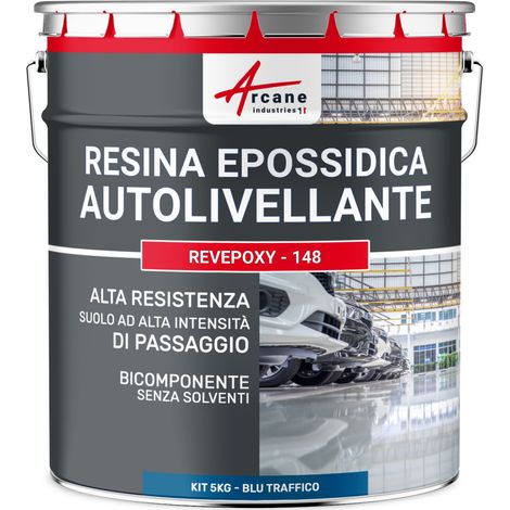 Resina epossidica autolivellante per pavimenti, garage - REVEPOXY - 148 - 5 kg Blu traffico - RAL 5017 - ARCANE INDUSTRIES