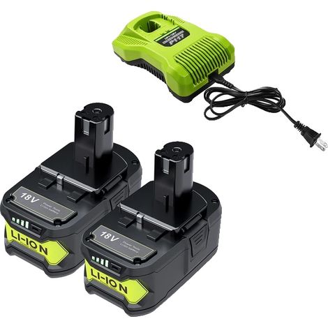 Chargeur de batterie lithium-ion, haute capacité, compatible avec RYOBI P108 (1/2)