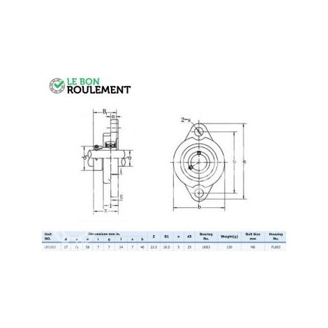 Palier aluminium UFL003