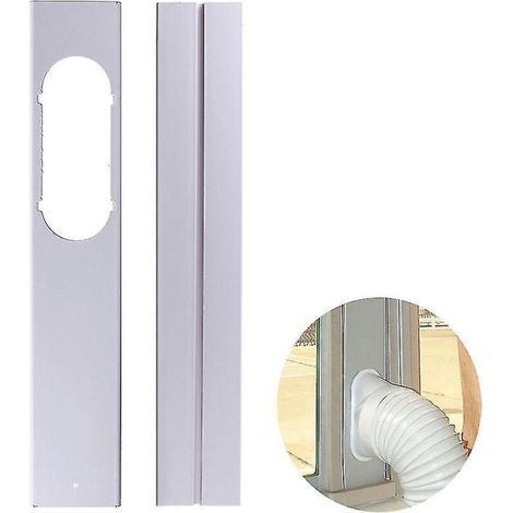 Joint de fenêtre pour climatiseur mobile réglable 130 cm – Plaque PVC 10 cm – Installation facile avec ruban adhésif (1/4)