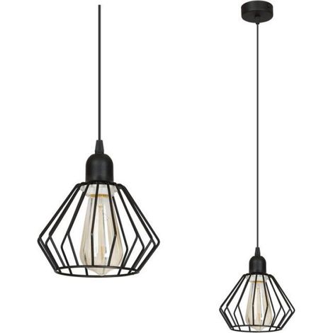 Lampe À Suspension - Led - Rétro Loft Edison - Fil Métallique Noir - 1 Douille E27 - 60 W Max - Pour Intérieur (1/3)