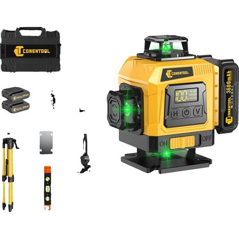 Niveau Laser, 16 Lignes, Mesure de Précision, Boîte avec trépied (1/2)