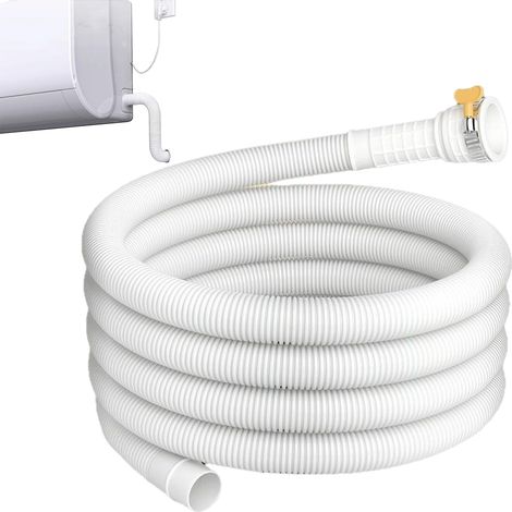 Tuyau d'évacuation d'eau pour climatiseur – Tuyau flexible renforcé de 300 cm avec bouchon en caoutchouc, pour perçage de diamètre 17 mm (1/4)