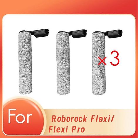 Lot de 3 pièces Main Roller brosses remplacement brosse rouleau pour Roborock Flexi / Flexi Pro aspirateur eau et (1/5)