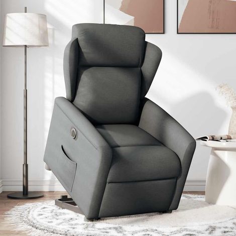 Maison Exclusive - Poltrona Alzapersona Reclinabile Elettrica Grigio Scuro Tessuto