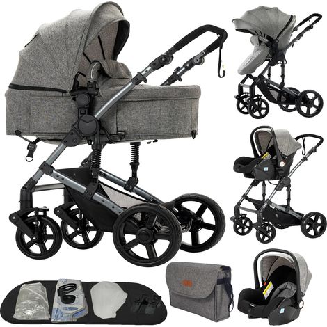 Sistema da viaggio per passeggino, seduta reversibile, chiusura compatta, B588-Grigio (1/2)