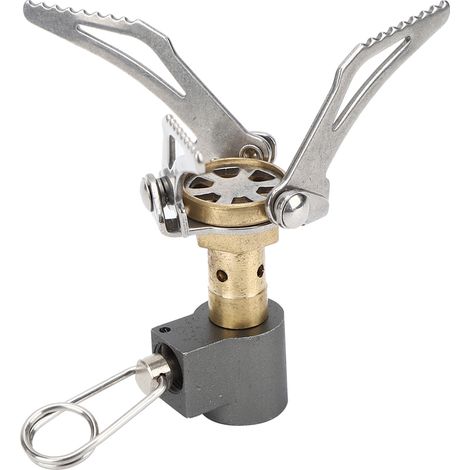 Mini réchaud ultraléger pliable et portable pour le camping, la randonnée et les pique-niques (argenté) (1/5)
