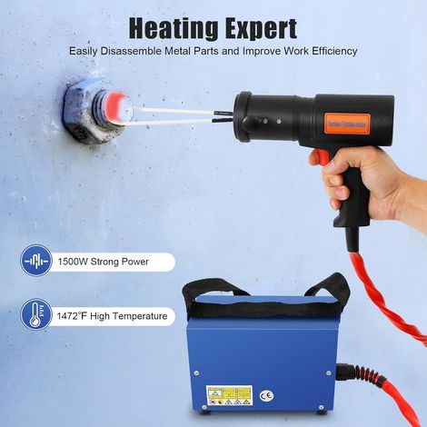 Chauffage à induction pour voiture 1,5 kW avec 4 bobines chauffantes - Appareil de chauffage magnétique à induction - Kit pour enlever les boulons et les écrous - Température de chauffage (1/5)