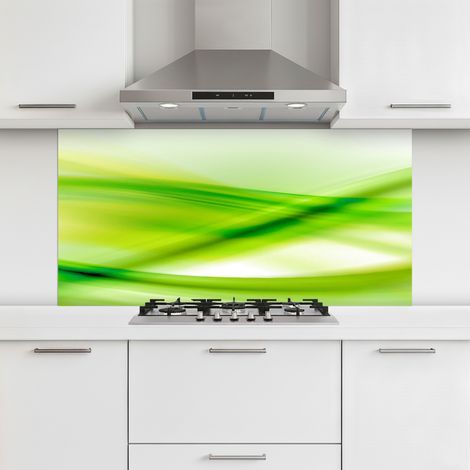 CRÉDENCE CUISINE Vagues - Abstrait - Vert 120x60 cm (1/5)
