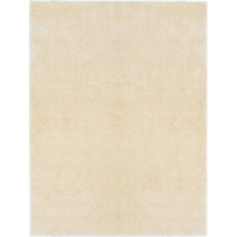 Tappeto Shaggy per Area Crema 120 x 160 cm Polietilene vidaXL (1/5)