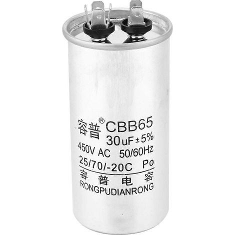CBB65 30UF 450V Anlaufkondensator, homopolarer Elektrolytkondensator für Kompressoren (1/4)