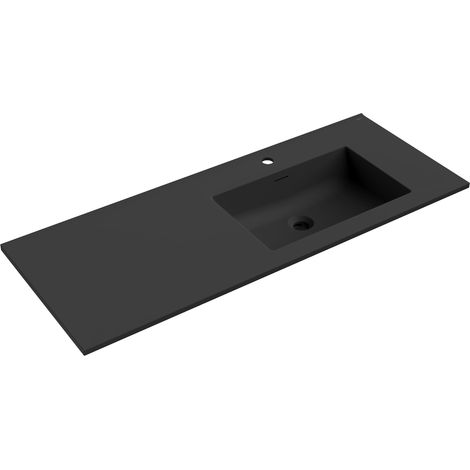 Mexen Otis lavabo empotrado en encimera derecha 121 x 46,5 cm, negro mate - 25181271P (1/3)
