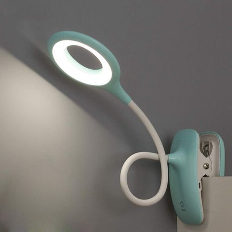 Lampe De Lecture À Pince - Collier Flexible 360° - USB Rechargeable - 16 LED - 300 Lumen - Température Couleur Réglable 3000-6500 K - Pour Bureau Enfant Chambre Étude - 1 Pièce (1/5)