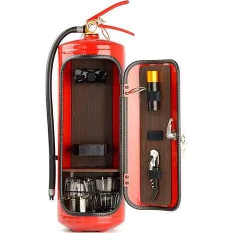 Minibar, système de rangement de vin en forme de minibar original, minibar recyclé, garage aménagé, insolite pour les amateurs de whisky, pompier-AquaForge (1/5)