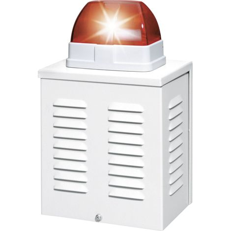 Abus – Sirène d'alarme 110 dB avec gyrophare rouge – Alimentation 12V DC – Boîtier en aluminium pour intérieur et extérieur (1/3)