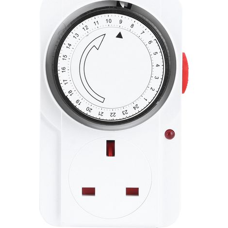 Prise de commutateur de minuterie, commutateur de synchronisation Cycle de 24 Heures Matériau PC Ignifuge Prise Britannique Intelligent pour Chauffe-Eau.