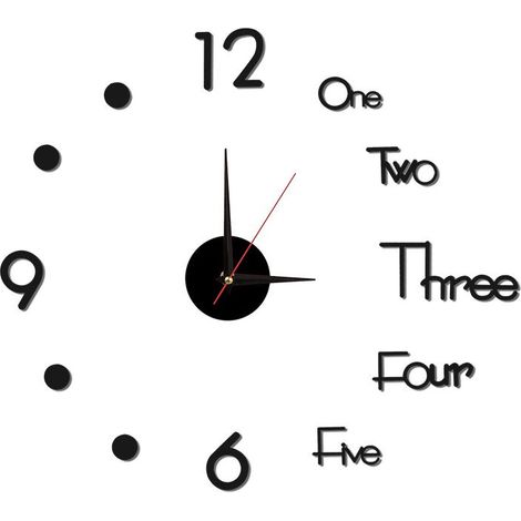 Horloge Murale Noire 40cm avec Luminosité Douce pour Chambre et Salon, Silencieuse et Décorative (1/5)