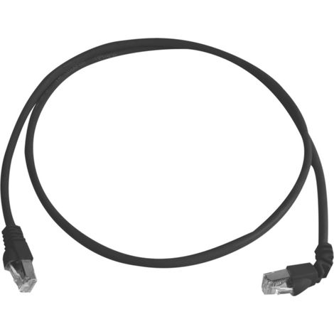 Telegärtner 100008021 RJ45 Netzwerkkabel, Patchkabel CAT 6a S/FTP 1.0 m Schwarz Flammwidrig, mit Kni