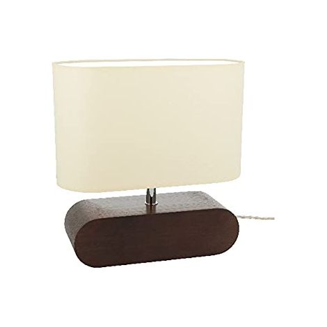 Lampe de Bureau Shade Form - Bureau, Table de Chevet - Bois Sombre, Blanc, Bois, Tissu 30 X 12 X 31 (1/5)