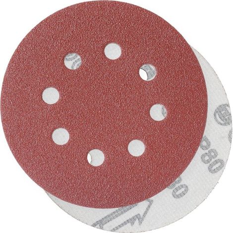 Disques abrasifs 80, grain 125 mm, idéal pour le ponçage, le polissage et l'élimination de la rouille HSDPS5M100, paquet de 100 (1/5)