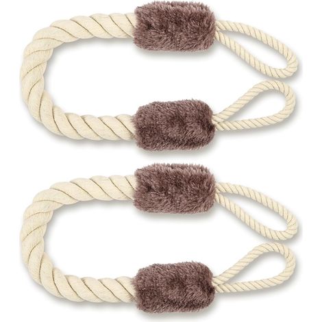 Arrêts de Portes Corde, 2 Pièces Marron Coton Porte Cale, Corde de sécurité pour Portes Anti Pincement Stop Porte Anti Collision Butoir Butée pour Enfants Bébés Animaux Protection (1/5)