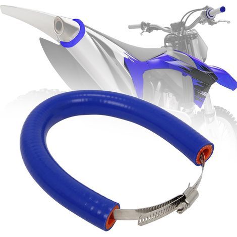 Universal Motorcycle Muffler 90mm-145mm Muffler Adjustable Protection Ring For YZ YZF WR TTR PW TC TE TX 250 300 450 Dirt Bike Blue