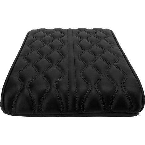Housse de protection d'accoudoir de console centrale universelle en cuir PU imperméable avec sangle élastique pour SUV, camion et voiture, noire (1/5)
