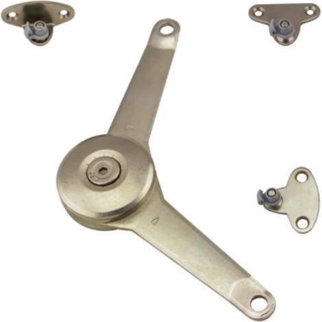 DUO Standard Version Légère Ferrures pour Relevants et Abattants Couvercles Stay Lift Système a Porte Relevable Charnière Armoire Meuble Portes Amortissantes Argent Lot de 1 (1/5)