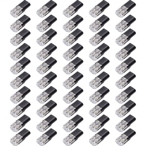 Connecteurs de fils à 2 broches, sans bande à souder, pour lumière LED, 0.35-0,75 mm², 22-18awg, fils de 2.1mm de diamètre, 50 pièces (1/5)