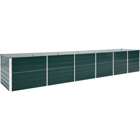 Raised Bed Green Galvanised Steel 480 x 80 x 77 cm Durable vidaXL