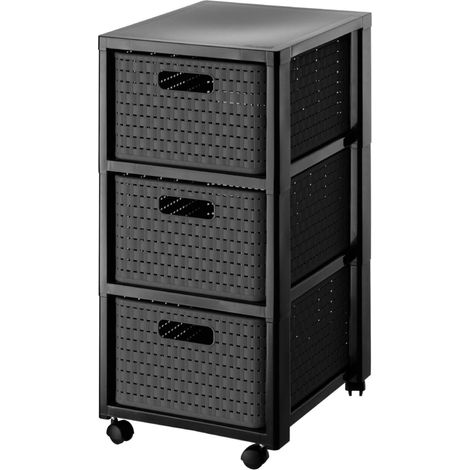 Conteneur à roulettes avec 3 tiroirs, Plastique, anthracite, 3 x A4/18l (37.5 x 32.5 x 71.2 cm) (1/5)