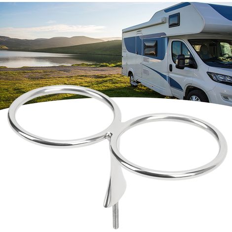 Porte-gobelets double anneau en acier inoxydable pour bateaux, yachts et camping-cars