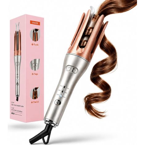 Boucleur a Cheveux Fer à Friser Automatique, Fer a Boucler Automatique  3 Températures Réglables, Fer à Boucler Anti-brûlure avec Revêtement en Céramique, Onde Francesi Styling dei Capelli, 25mm (1/5)