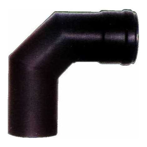 Codo de acero de 90° negro de 8 mm con aleta de 2 mm