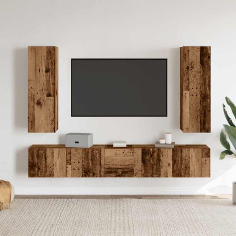 Maison Exclusive - Meubles TV muraux 5 pcs vieux bois bois d'ingénierie
