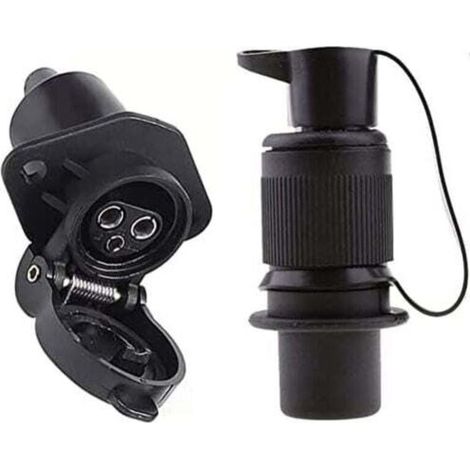 Prise Remorque et Prise pour Remorque \u200b3 Broches, 12V Étanche Prise De Remorque 3 Broches Femelle Male, Prise Remorque Attelage 3 Broches Convient Remorque/RV/Voiture, 2 Points De Montage (1/4)