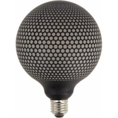 Dekorative LED-Glühbirne im Retro-Stil, G125-Form, mattschwarz, E27-Sockel, 6 W, 1800 K, warmes und weiches Licht, ideal für Kronleuchter, Wandleuchten und Ambientebeleuchtung. (1/5)