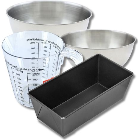 Set pâtisserie avec moule à pain 31 cm, 2 bols à mixer, verre mesureur et spatule Zenker (1/5)