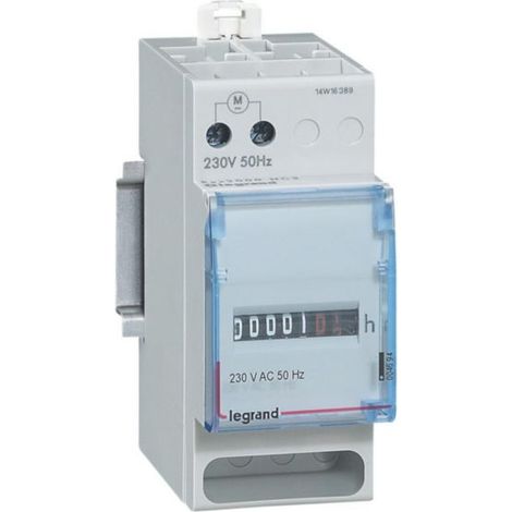 Compteur horaire totalisateur modulaire affichage numérique - 230V - 50Hz - 2 modules - LEGRAND