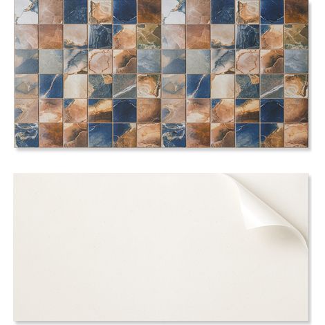 Juego de baldosas de PVC con dise帽o, autoadhesivas, para dormitorio, mosaico con patrones de piedra, 6x60x30 cm