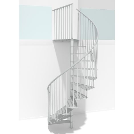 Minka Spindeltreppe Portofino 42 - 300,3cm Geschosshöhe Weiß 160cm Durchmesser