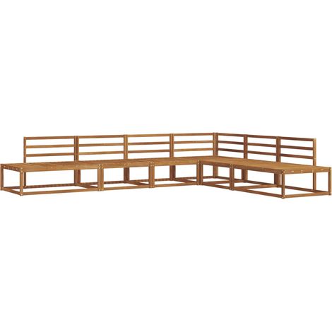 Conjunto de sofás de exterior Natural Madera de Acacia Sólida vidaXL