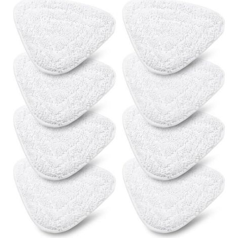 Housse de Rechange - Pour Nettoyeur Vapeur ou Machine À Vapeur - Pour Sol - Tissu - Blanc - 8 Pièces (1/4)